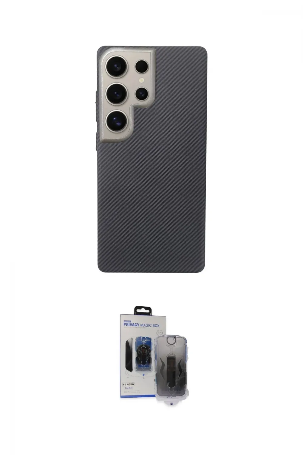 ieg™ Galaxy S24 Ultra Kılıf Eksen Prime - Siyah Vanessa Magic Hayalet Cam