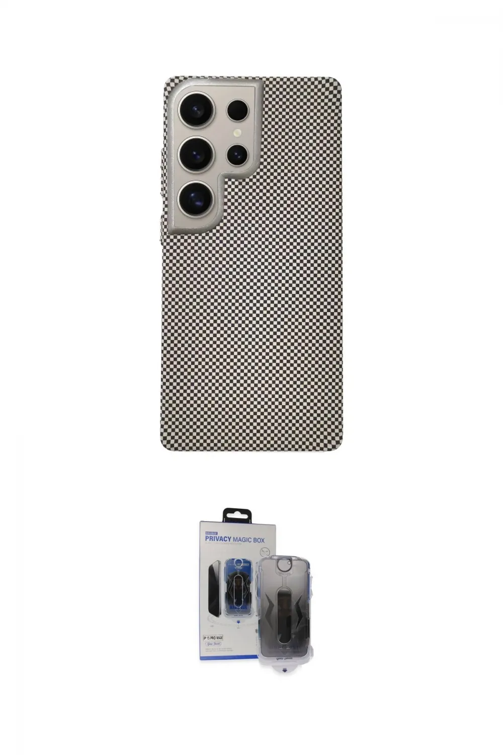 ieg™ Galaxy S24 Ultra Kılıf Eksen Prime - Siyah Vanessa Magic Hayalet Cam