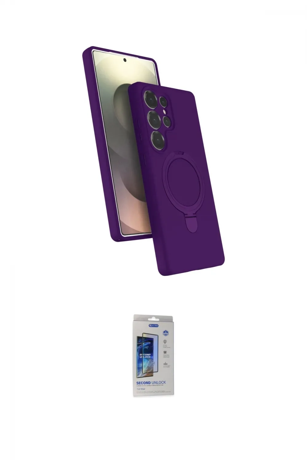 ieg™ Galaxy S24 Ultra Kılıf İz Işık Koleksiyonu - Siyah Durable Full Glue Curved Cam