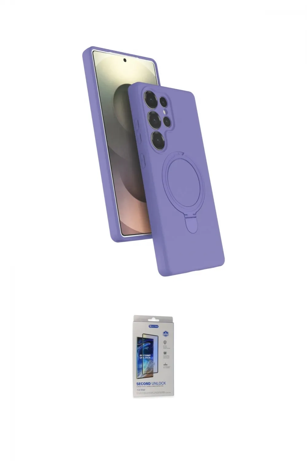 ieg™ Galaxy S24 Ultra Kılıf İz Işık Koleksiyonu - Siyah Durable Full Glue Curved Cam