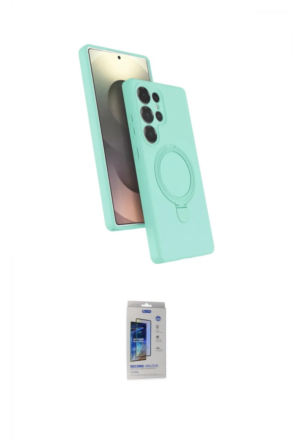 ieg™ Galaxy S24 Ultra Kılıf İz Işık Koleksiyonu - Siyah Durable Full Glue Curved Cam