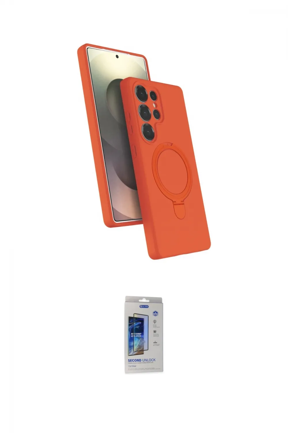 ieg™ Galaxy S24 Ultra Kılıf İz Işık Koleksiyonu - Siyah Durable Full Glue Curved Cam