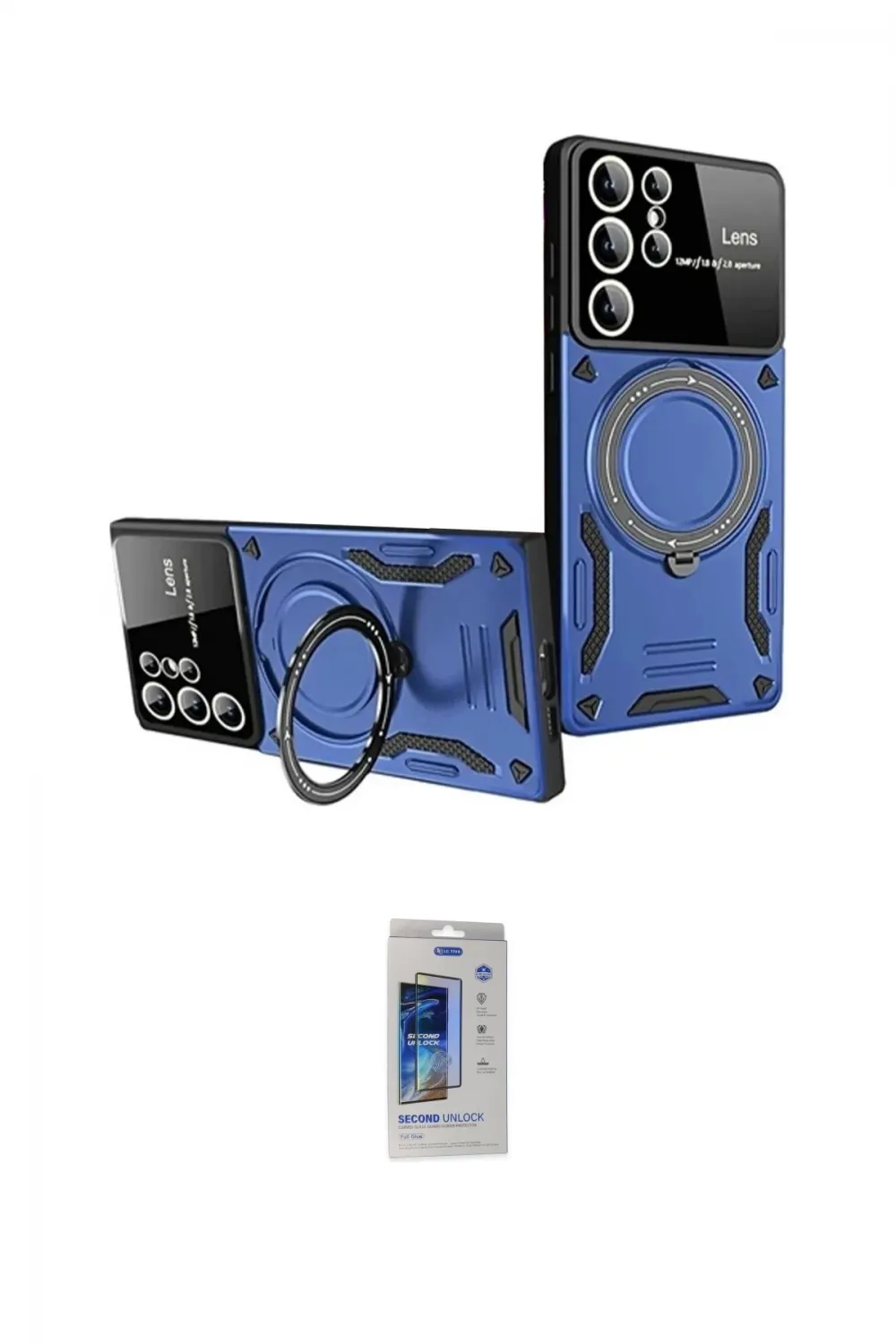 ieg™ Galaxy S24 Ultra Kılıf Kıvılcım Modern Serisi - Siyah Durable Full Glue Curved Cam