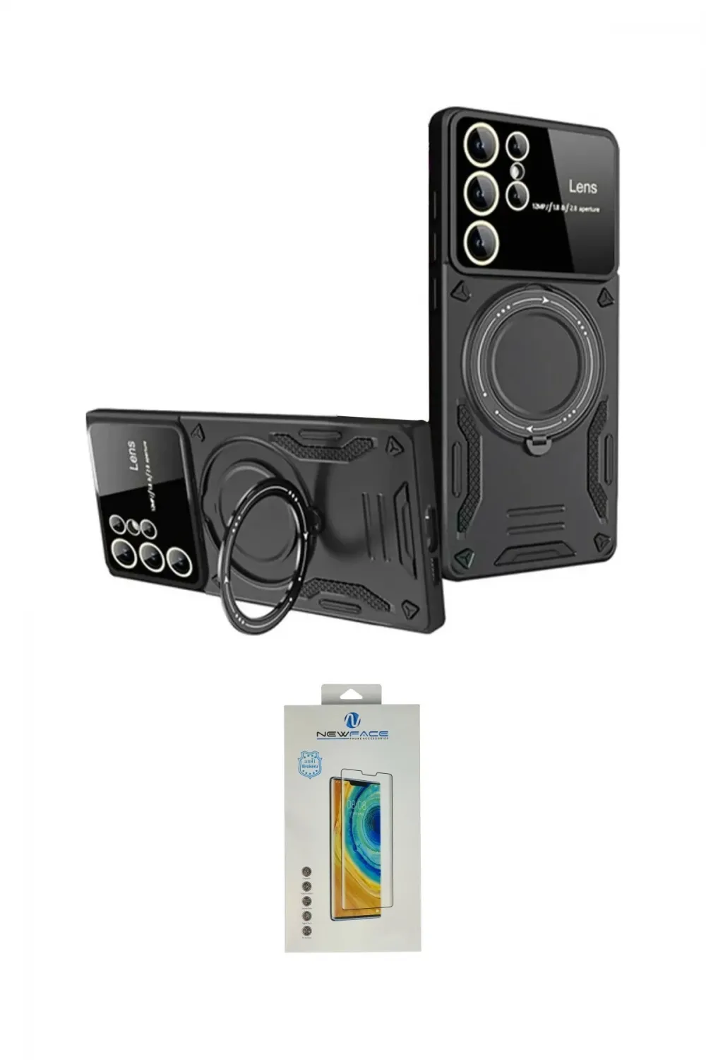 ieg™ Galaxy S24 Ultra Kılıf Kıvılcım Modern Serisi - Siyah Polymer Nano Ekran Koruyucu