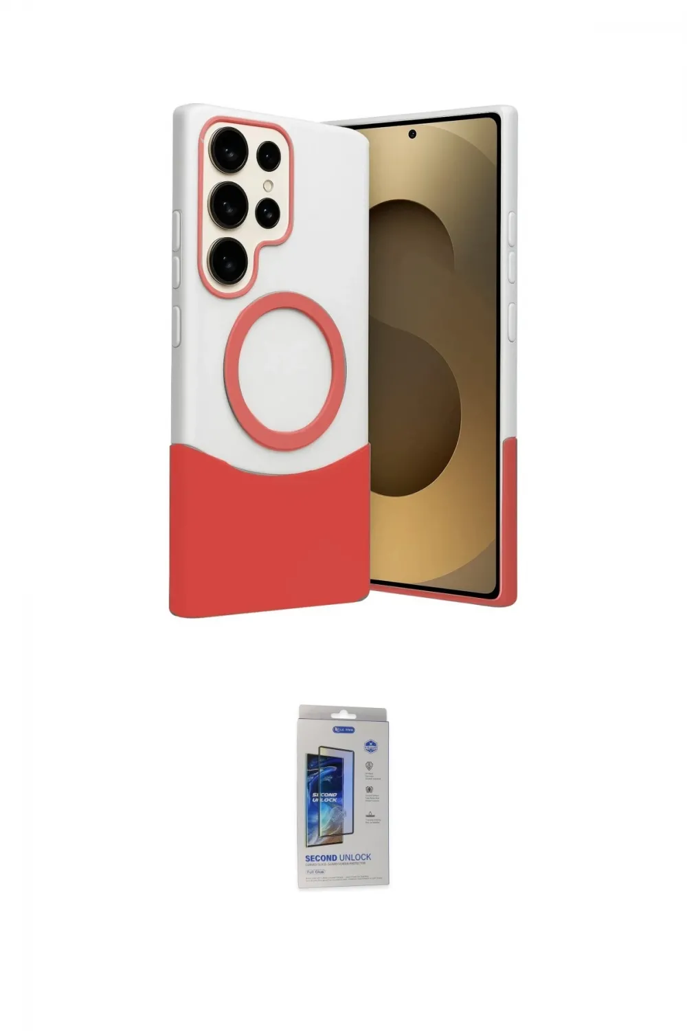ieg™ Galaxy S24 Ultra Kılıf Kozmos Form Özel Seri - Siyah Durable Full Glue Curved Cam