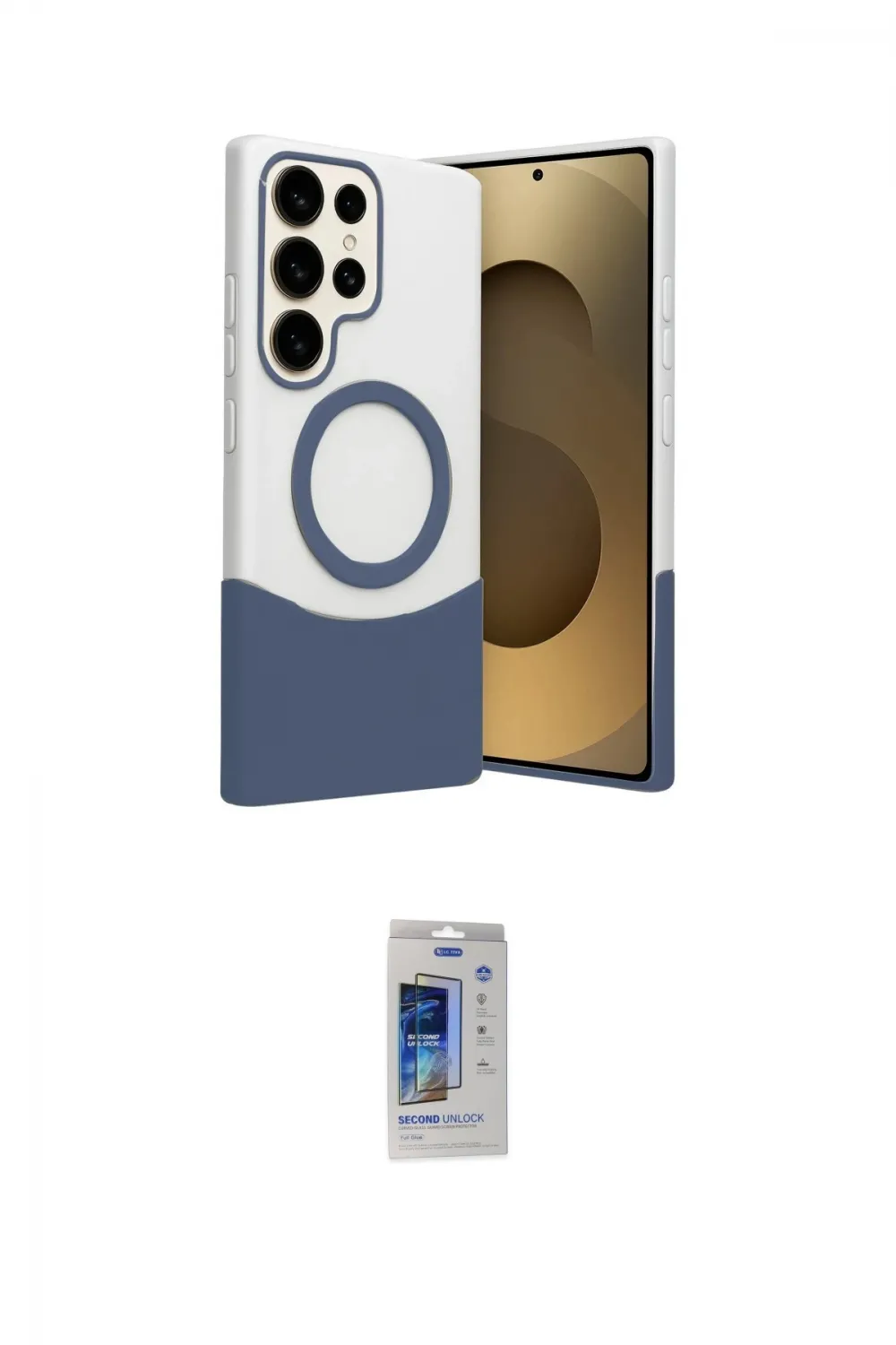 ieg™ Galaxy S24 Ultra Kılıf Kozmos Form Özel Seri - Siyah Durable Full Glue Curved Cam