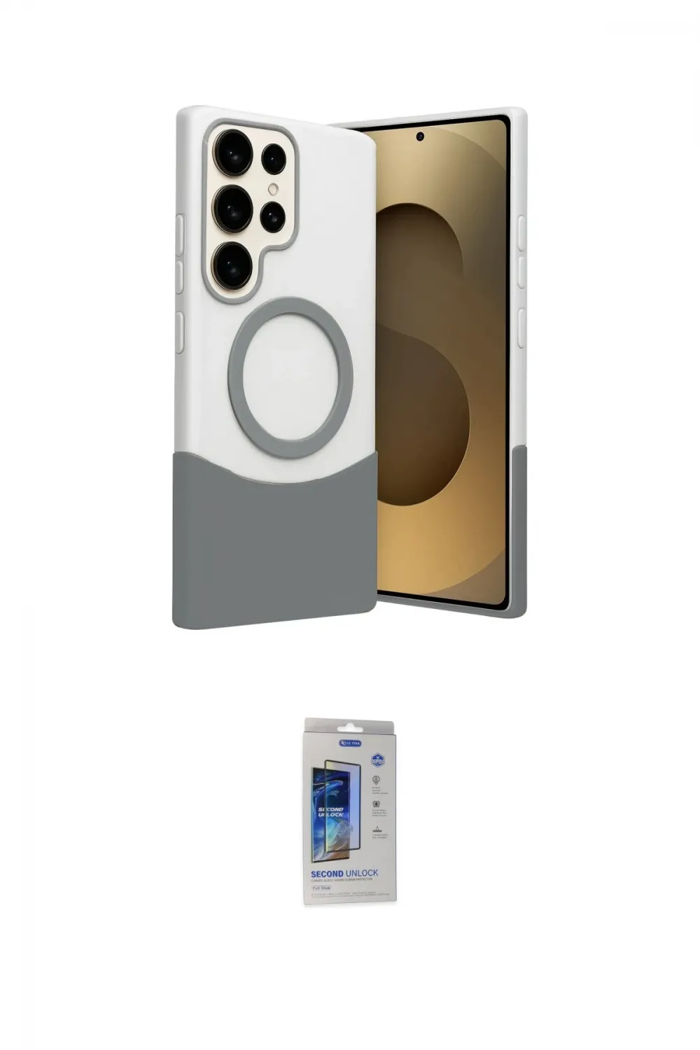 ieg™ Galaxy S24 Ultra Kılıf Kozmos Form Özel Seri - Siyah Durable Full Glue Curved Cam