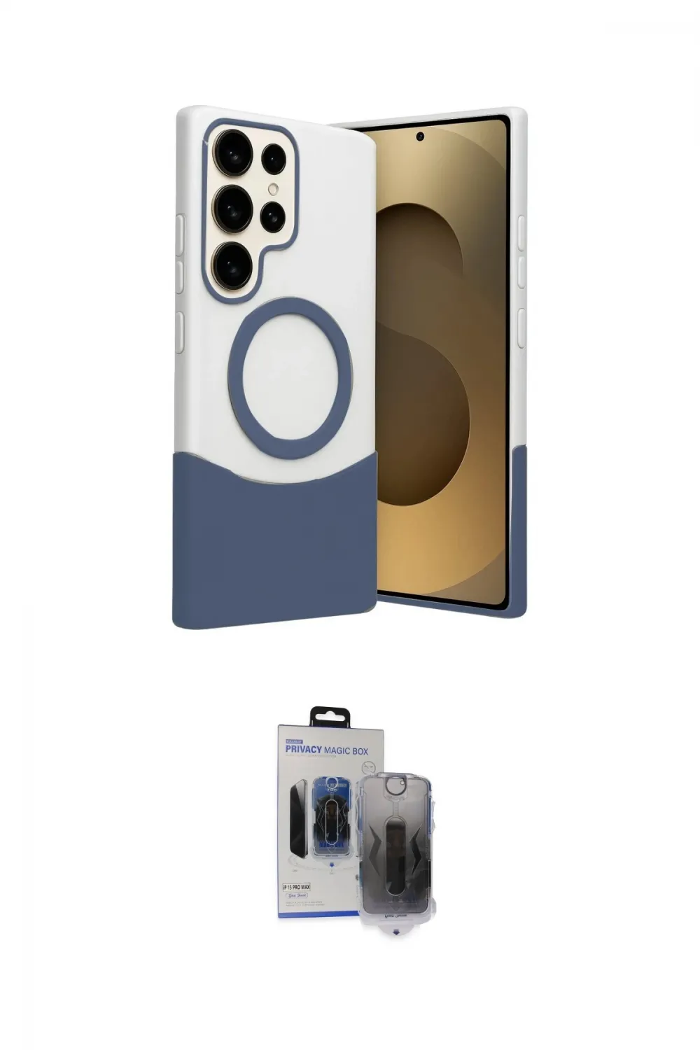 ieg™ Galaxy S24 Ultra Kılıf Kozmos Form Özel Seri - Siyah Vanessa Magic Hayalet Cam
