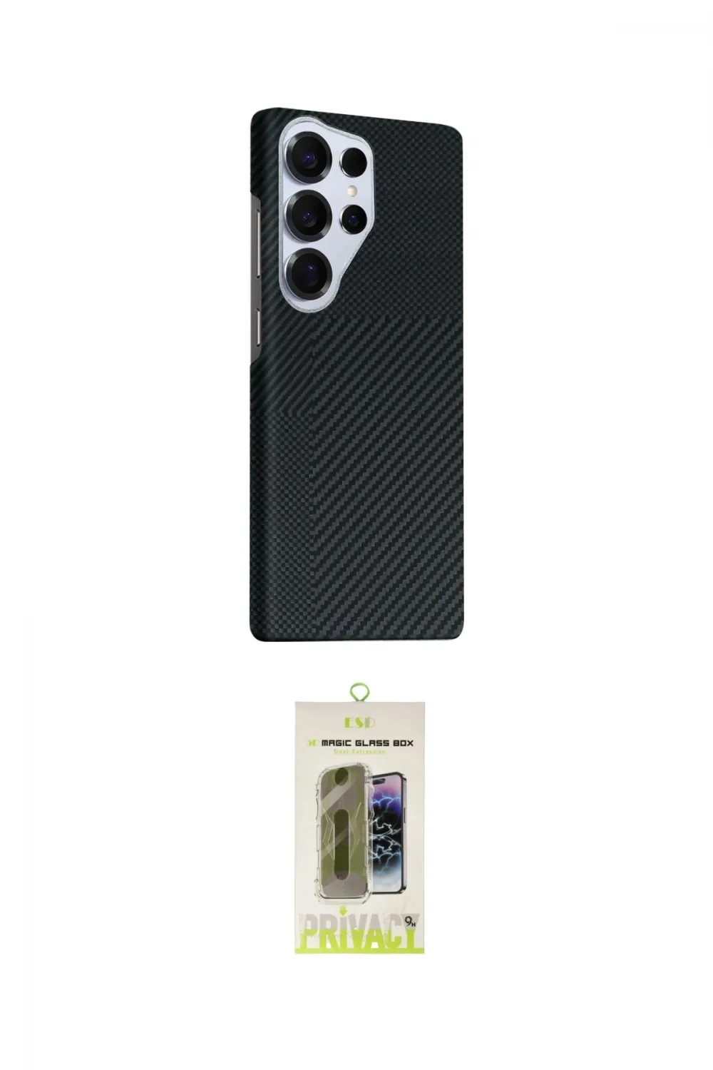 ieg™ Galaxy S24 Ultra Kılıf Kozmos Klasik Prime - Siyah Joko Magic 5D Hayalet Cam