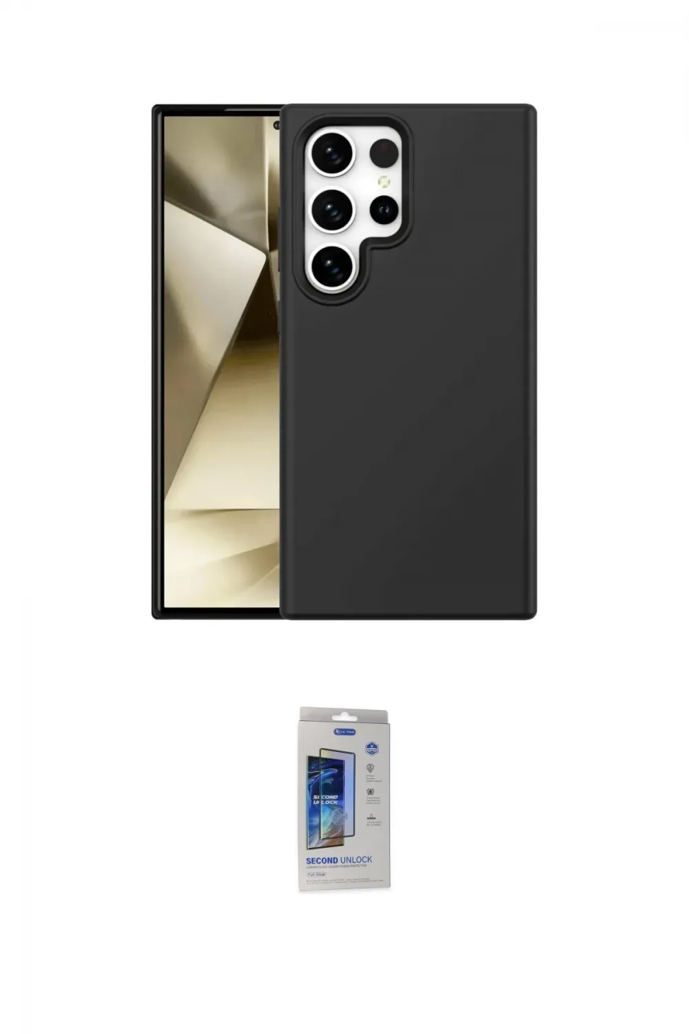 ieg™ Galaxy S24 Ultra Kılıf Kozmos Yansıma Özel Seri - Siyah Durable Full Glue Curved Cam