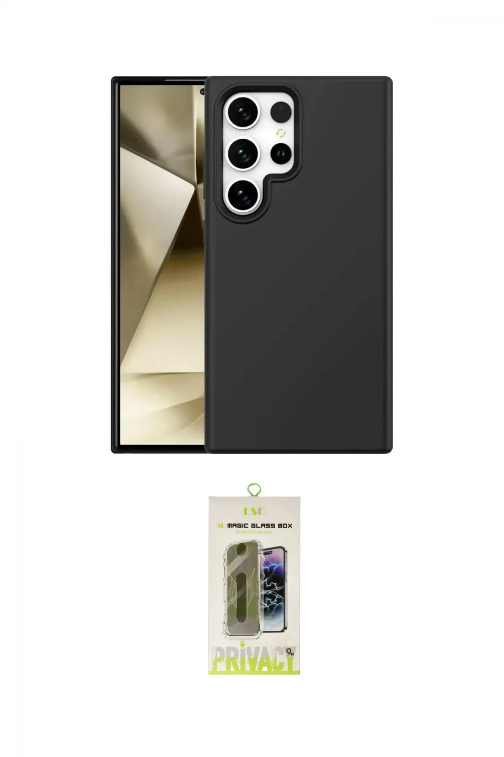 ieg™ Galaxy S24 Ultra Kılıf Kozmos Yansıma Özel Seri - Siyah Joko Magic 5D Hayalet Cam