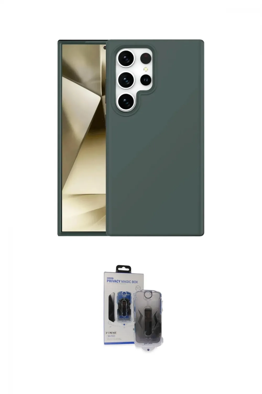 ieg™ Galaxy S24 Ultra Kılıf Kozmos Yansıma Özel Seri - Siyah Vanessa Magic Hayalet Cam