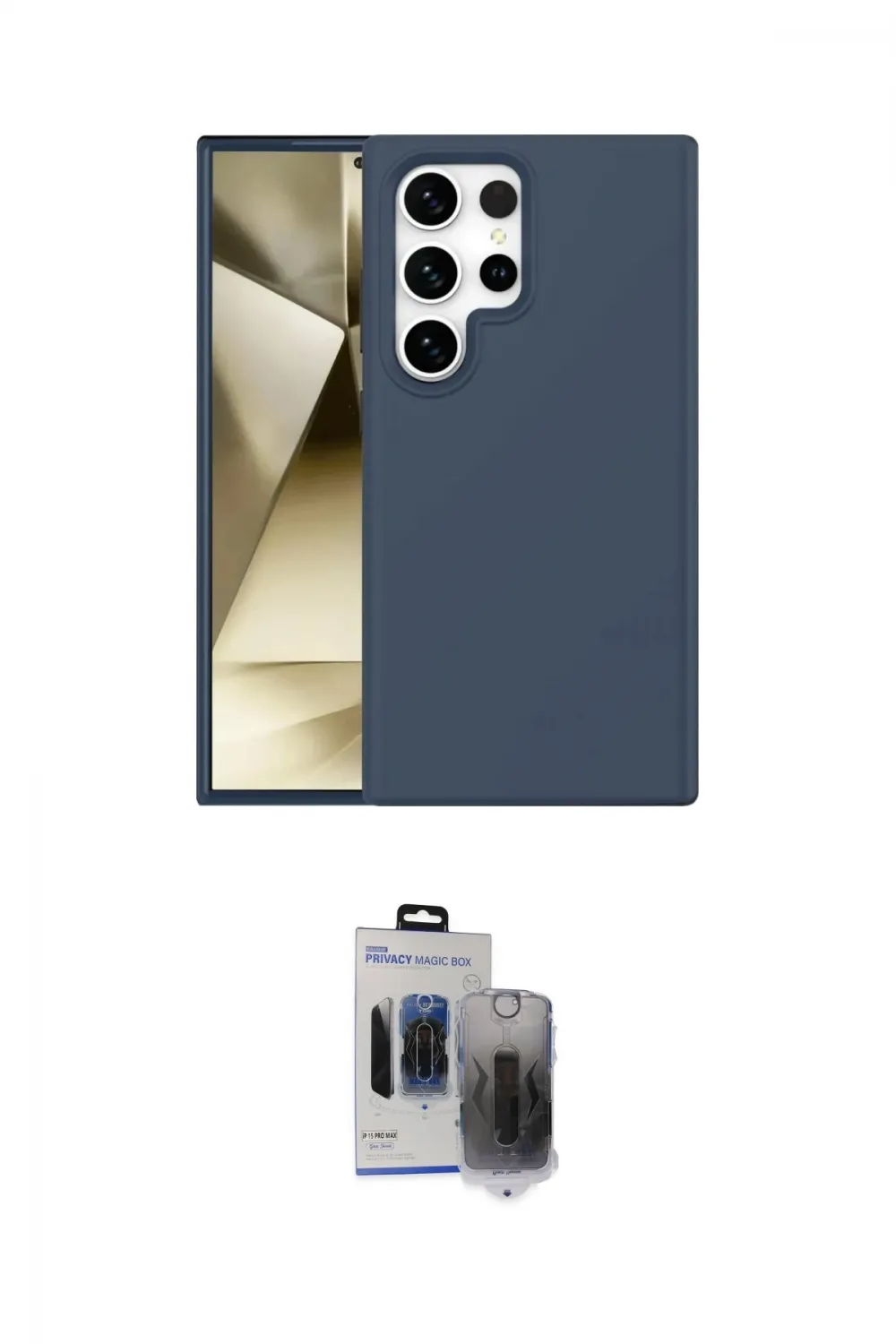 ieg™ Galaxy S24 Ultra Kılıf Kozmos Yansıma Özel Seri - Siyah Vanessa Magic Hayalet Cam