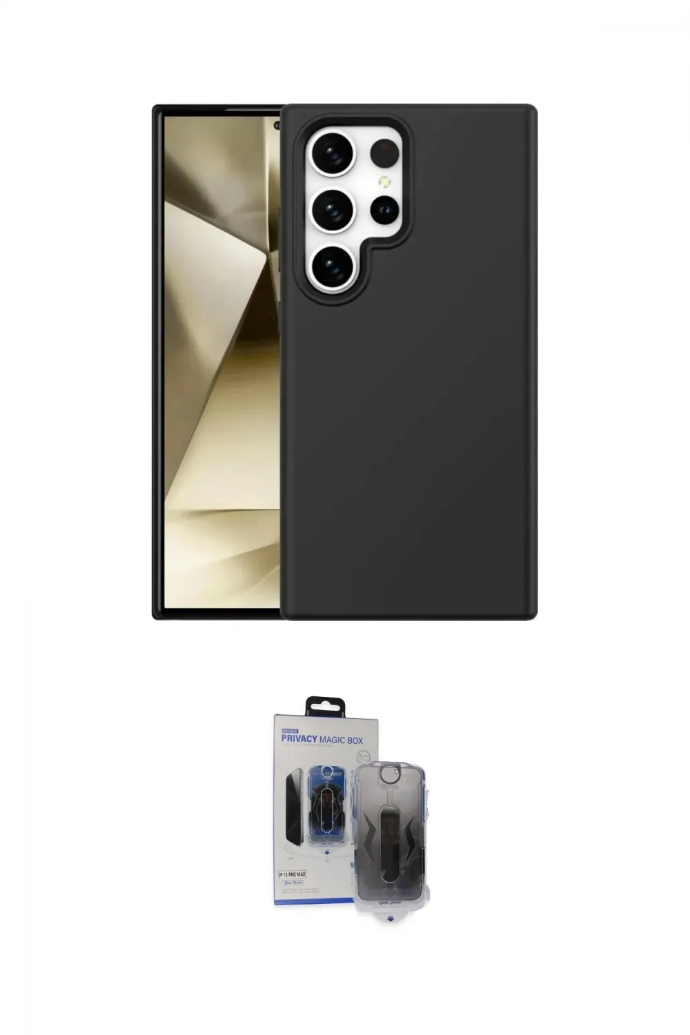 ieg™ Galaxy S24 Ultra Kılıf Kozmos Yansıma Özel Seri - Siyah Vanessa Magic Hayalet Cam