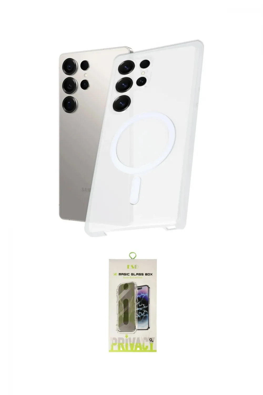 ieg™ Galaxy S24 Ultra Kılıf Kutup Minimal - Siyah Joko Magic 5D Hayalet Cam