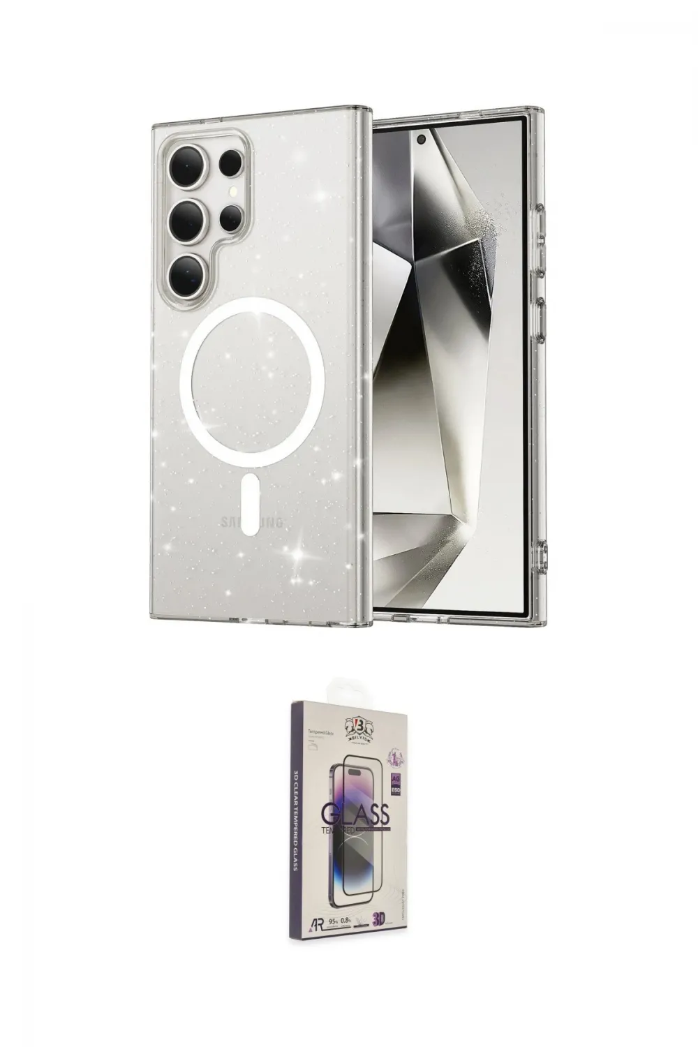 ieg™ Galaxy S24 Ultra Kılıf Nova Asil Prime - Siyah Bilvis 3D Cam Ekran Koruyucu