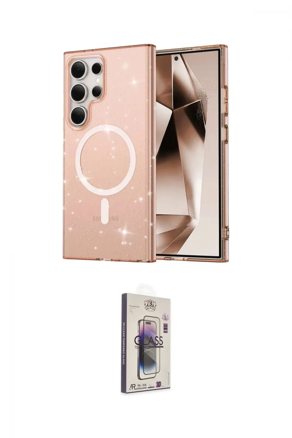 ieg™ Galaxy S24 Ultra Kılıf Nova Asil Prime - Siyah Bilvis 3D Cam Ekran Koruyucu