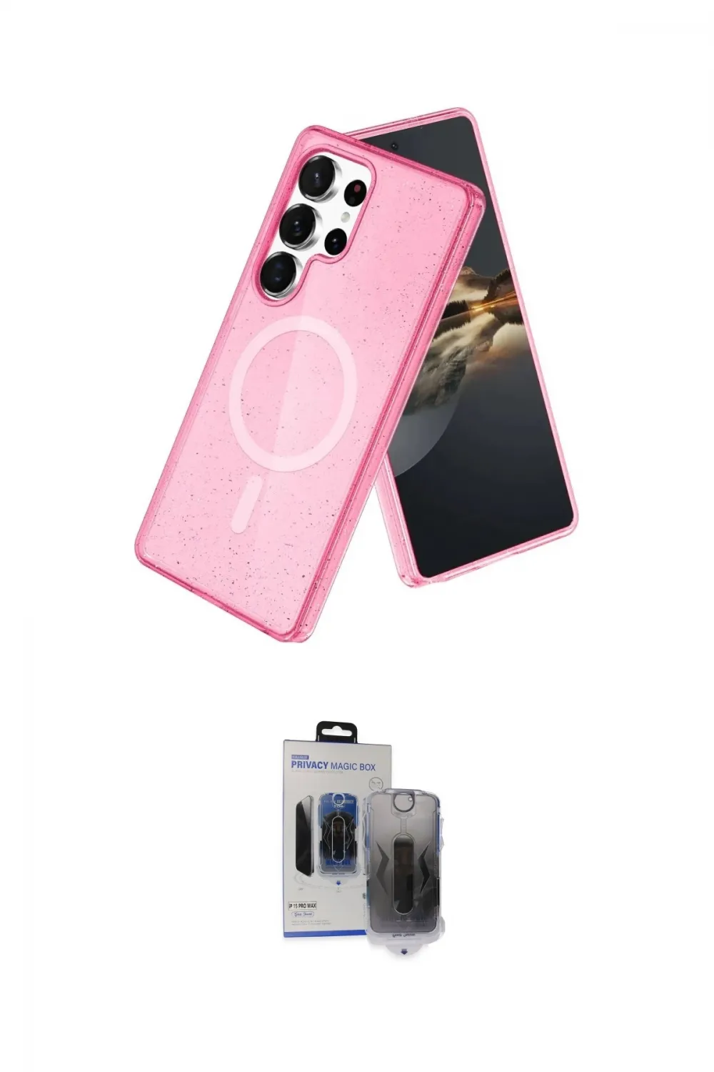 ieg™ Galaxy S24 Ultra Kılıf Nova Asil Prime - Siyah Vanessa Magic Hayalet Cam