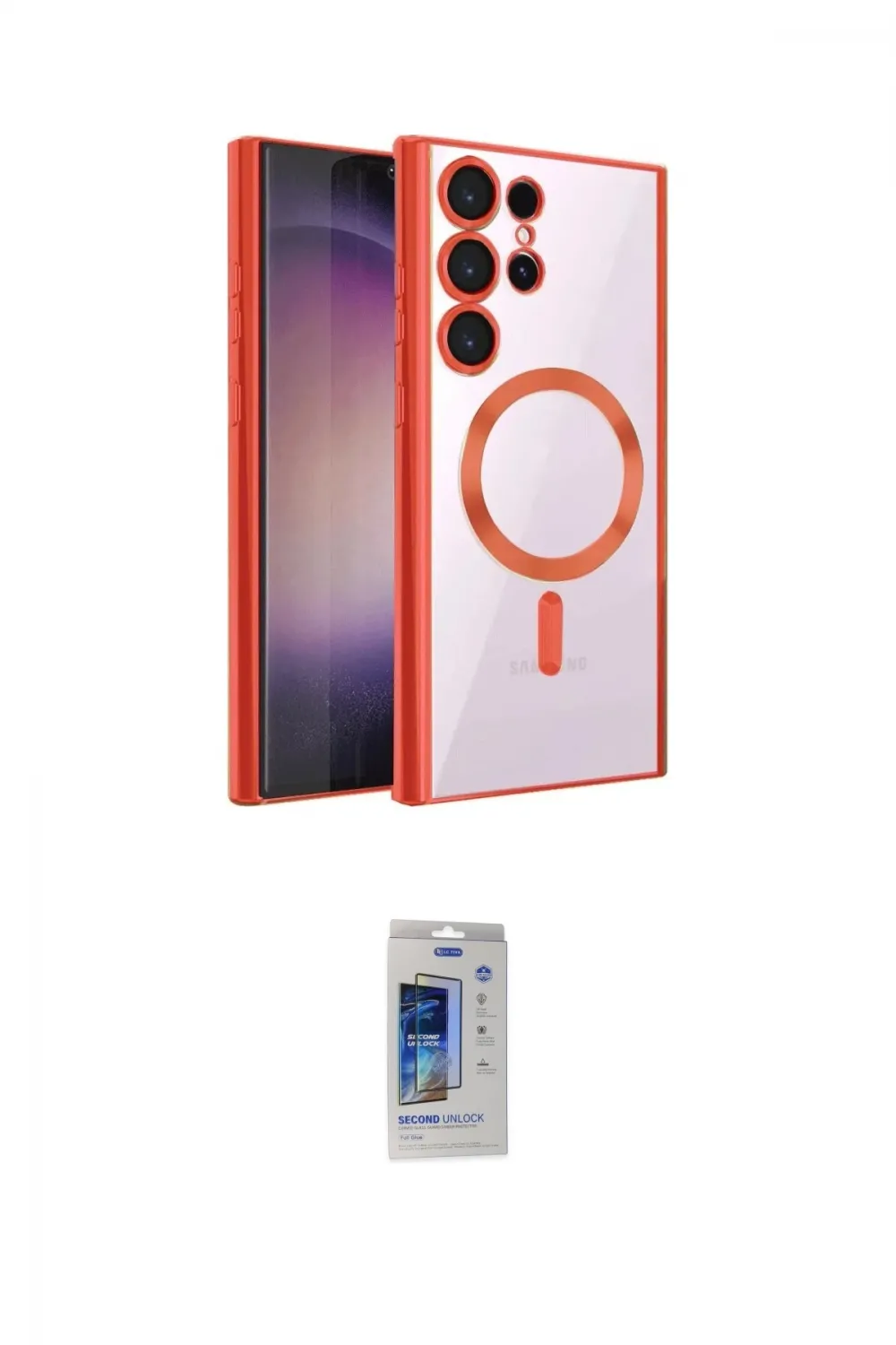 ieg™ Galaxy S24 Ultra Kılıf Nova Işık Özel Seri - Siyah Durable Full Glue Curved Cam