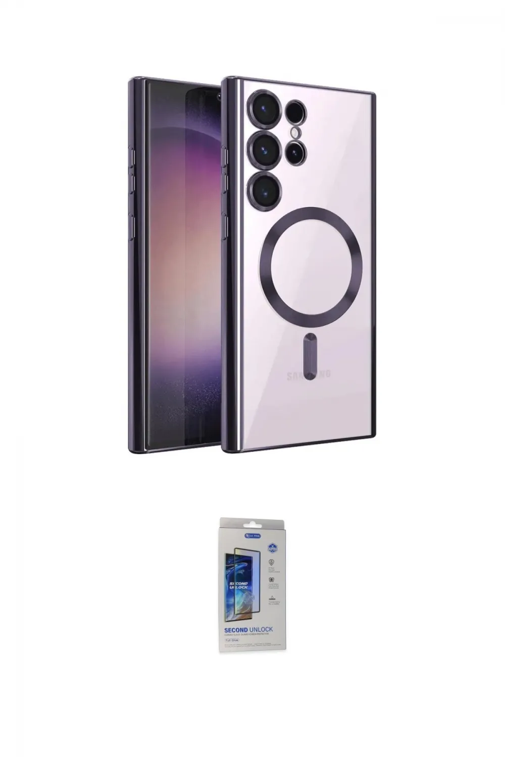 ieg™ Galaxy S24 Ultra Kılıf Nova Işık Özel Seri - Siyah Durable Full Glue Curved Cam