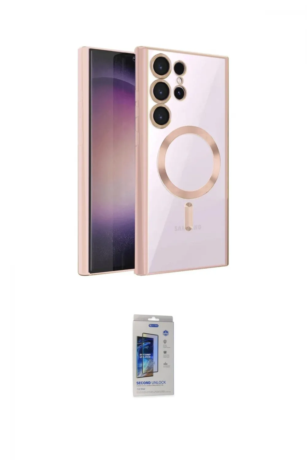 ieg™ Galaxy S24 Ultra Kılıf Nova Işık Özel Seri - Siyah Durable Full Glue Curved Cam