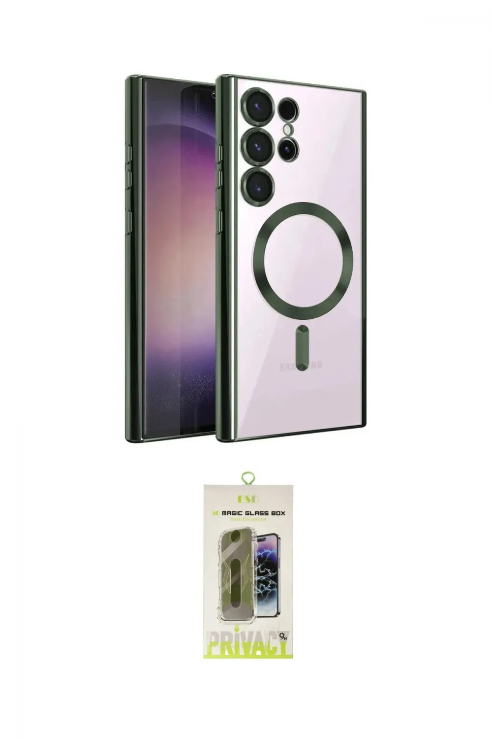 ieg™ Galaxy S24 Ultra Kılıf Nova Işık Özel Seri - Siyah Joko Magic 5D Hayalet Cam