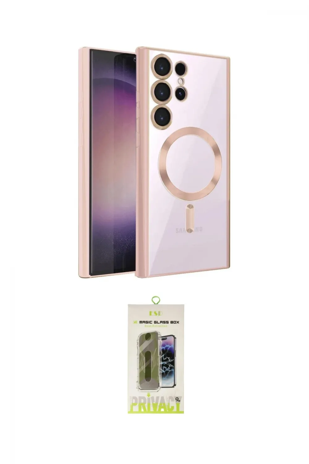 ieg™ Galaxy S24 Ultra Kılıf Nova Işık Özel Seri - Siyah Joko Magic 5D Hayalet Cam