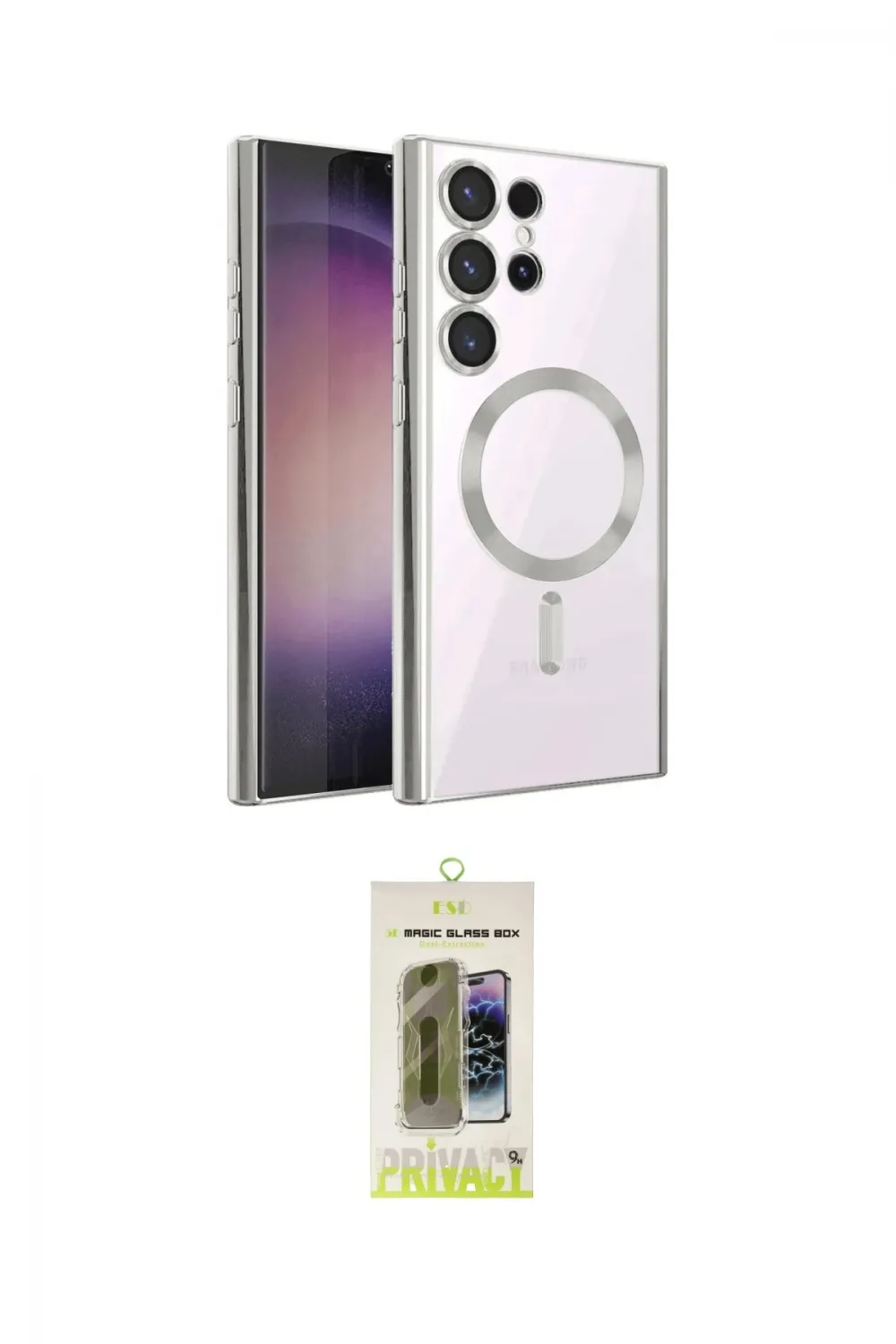 ieg™ Galaxy S24 Ultra Kılıf Nova Işık Özel Seri - Siyah Joko Magic 5D Hayalet Cam