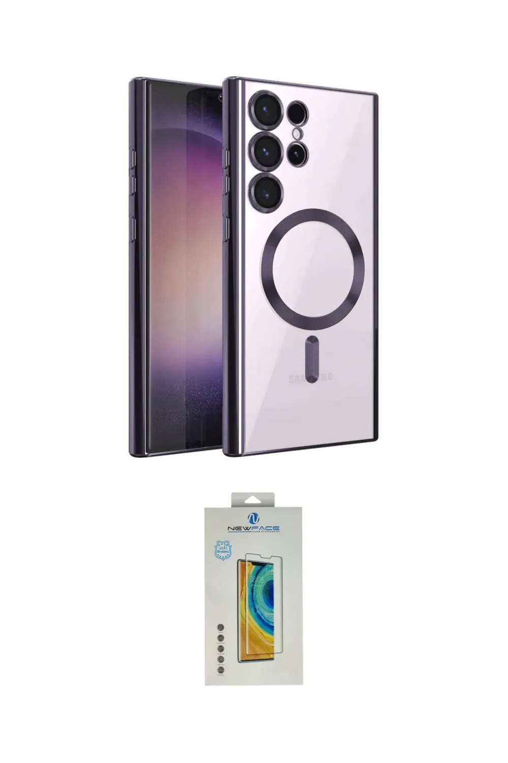 ieg™ Galaxy S24 Ultra Kılıf Nova Işık Özel Seri - Siyah Polymer Nano Ekran Koruyucu