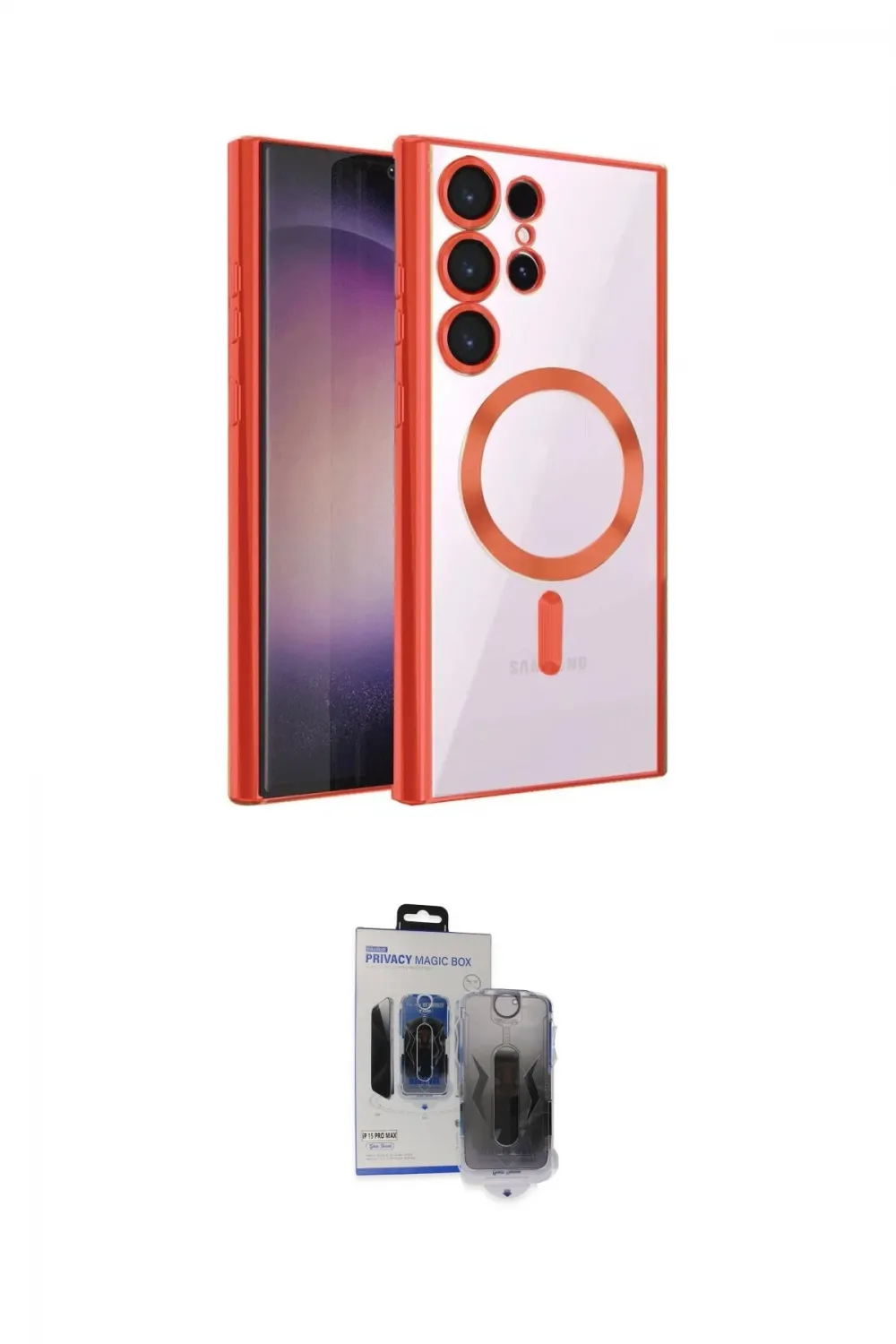ieg™ Galaxy S24 Ultra Kılıf Nova Işık Özel Seri - Siyah Vanessa Magic Hayalet Cam