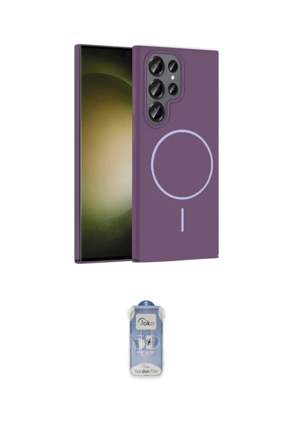 ieg™ Galaxy S24 Ultra Kılıf Siluet Doku Özel Seri - Siyah Joko Magic 5D Cam