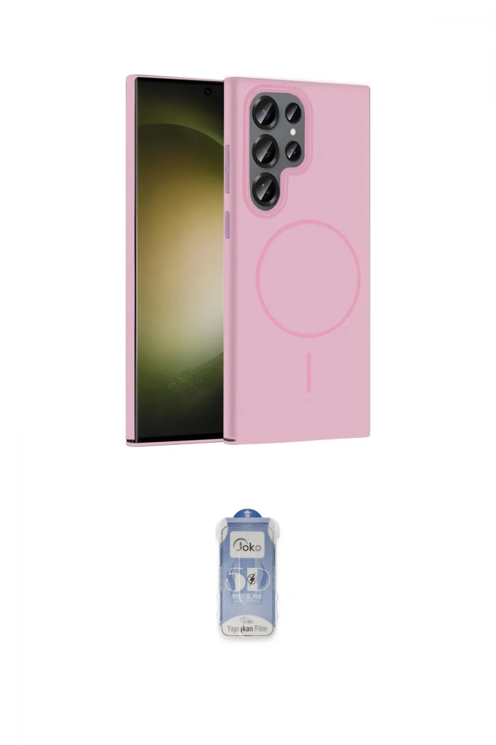 ieg™ Galaxy S24 Ultra Kılıf Siluet Doku Özel Seri - Siyah Joko Magic 5D Cam