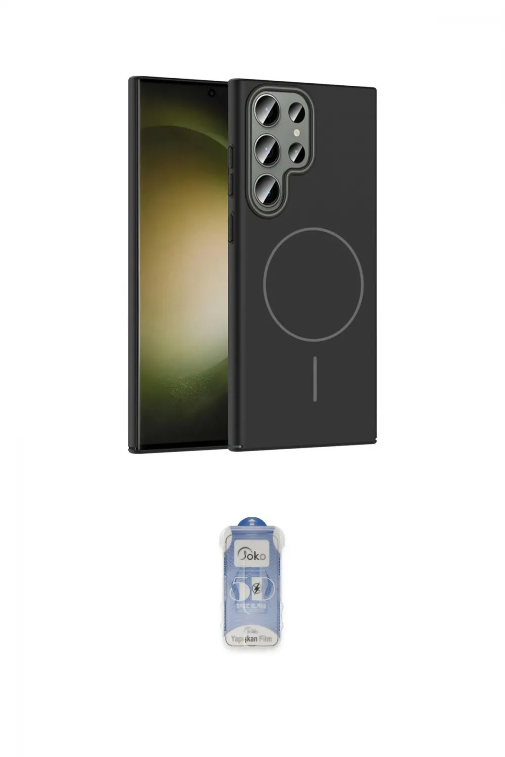 ieg™ Galaxy S24 Ultra Kılıf Siluet Doku Özel Seri - Siyah Joko Magic 5D Cam