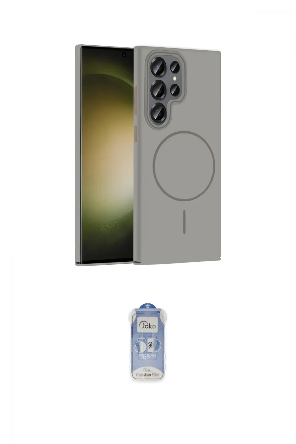 ieg™ Galaxy S24 Ultra Kılıf Siluet Doku Özel Seri - Siyah Joko Magic 5D Cam