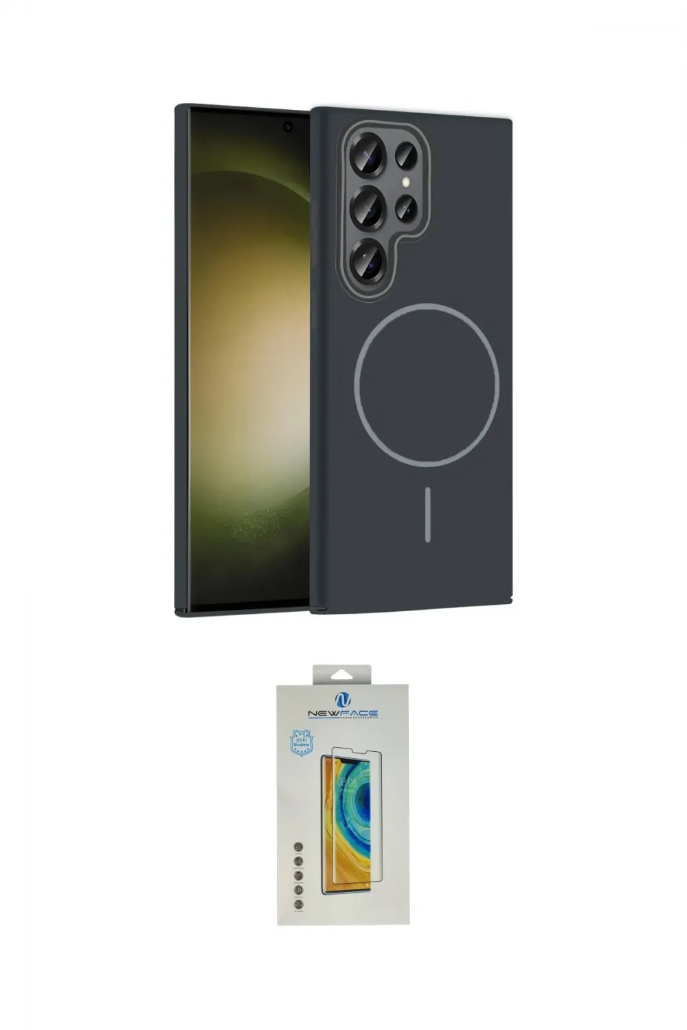 ieg™ Galaxy S24 Ultra Kılıf Siluet Doku Özel Seri - Siyah Polymer Nano Ekran Koruyucu