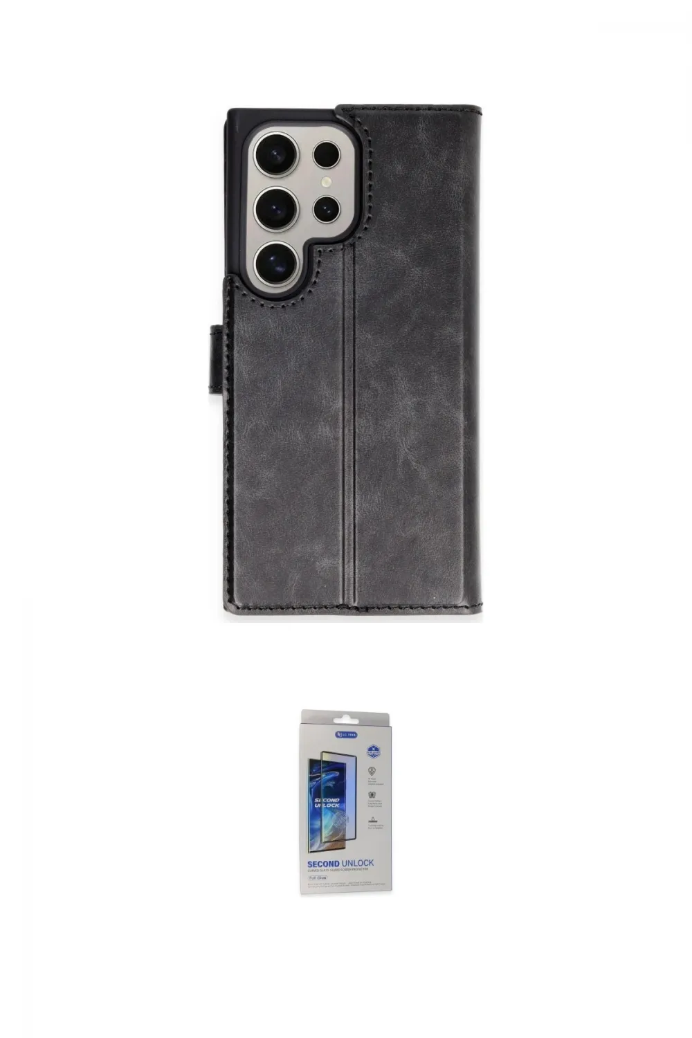 ieg™ Galaxy S24 Ultra Kılıf Siluet Işık Serisi - Siyah Durable Full Glue Curved Cam