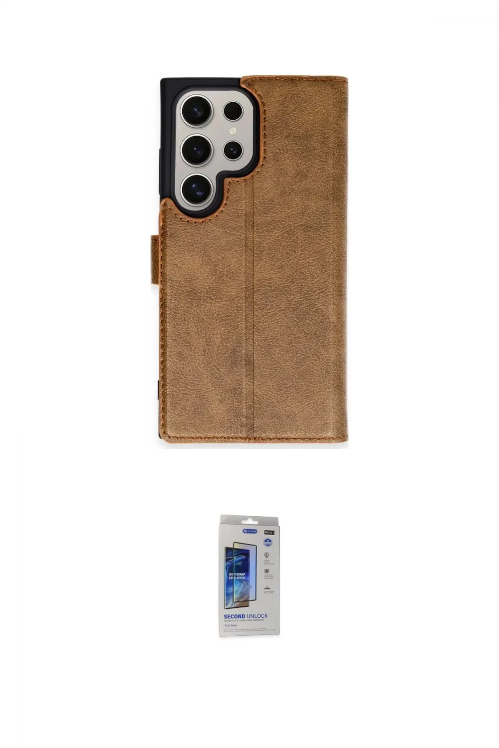 ieg™ Galaxy S24 Ultra Kılıf Siluet Işık Serisi - Siyah Durable Full Glue Curved Hayalet Cam