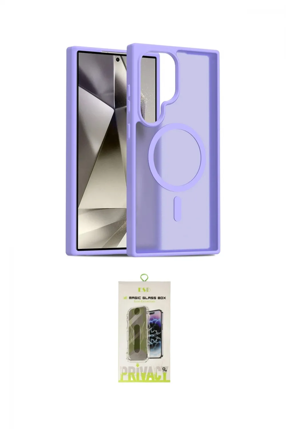 ieg™ Galaxy S24 Ultra Kılıf Siluet Minimal Prime - Siyah Joko Magic 5D Hayalet Cam