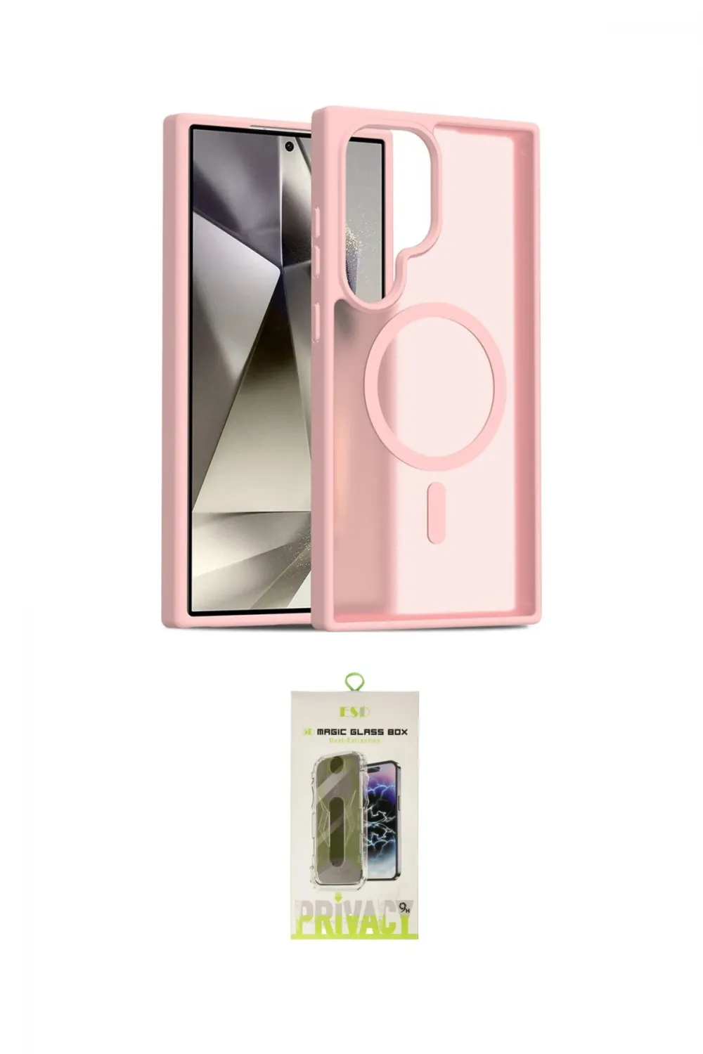 ieg™ Galaxy S24 Ultra Kılıf Siluet Minimal Prime - Siyah Joko Magic 5D Hayalet Cam