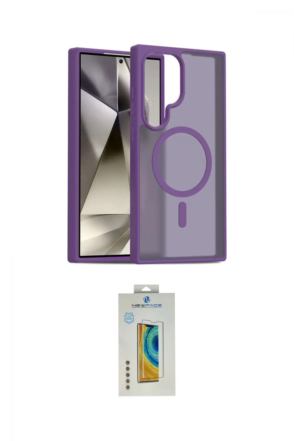 ieg™ Galaxy S24 Ultra Kılıf Siluet Minimal Prime - Siyah Polymer Nano Ekran Koruyucu
