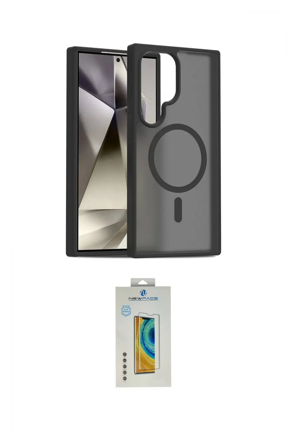 ieg™ Galaxy S24 Ultra Kılıf Siluet Minimal Prime - Siyah Polymer Nano Ekran Koruyucu