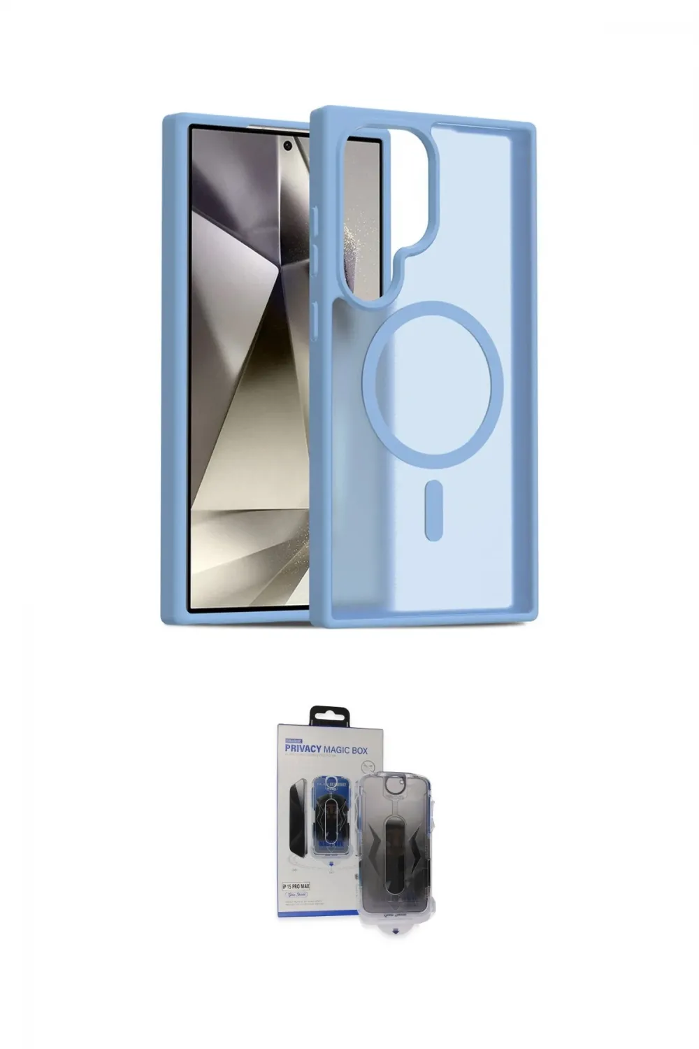 ieg™ Galaxy S24 Ultra Kılıf Siluet Minimal Prime - Siyah Vanessa Magic Hayalet Cam