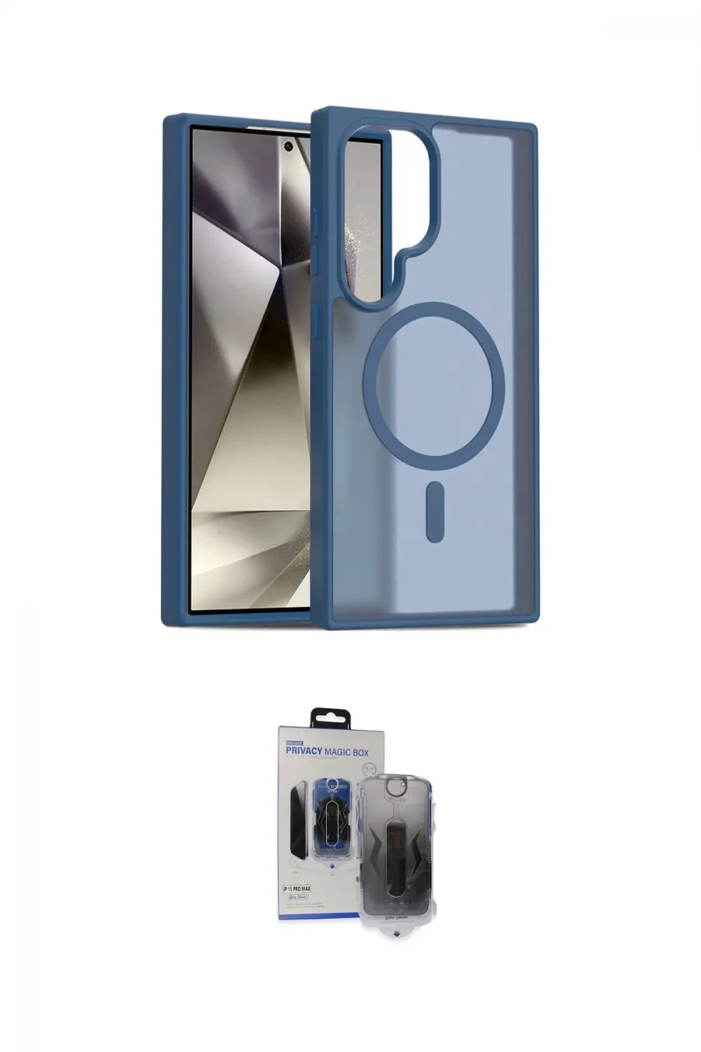 ieg™ Galaxy S24 Ultra Kılıf Siluet Minimal Prime - Siyah Vanessa Magic Hayalet Cam