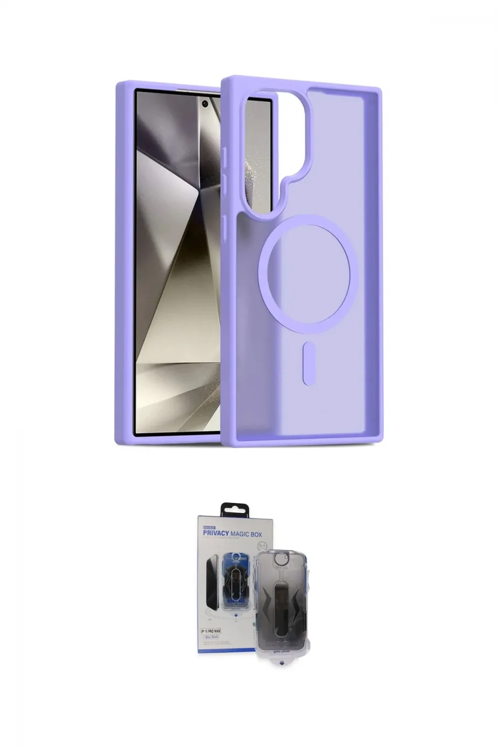ieg™ Galaxy S24 Ultra Kılıf Siluet Minimal Prime - Siyah Vanessa Magic Hayalet Cam