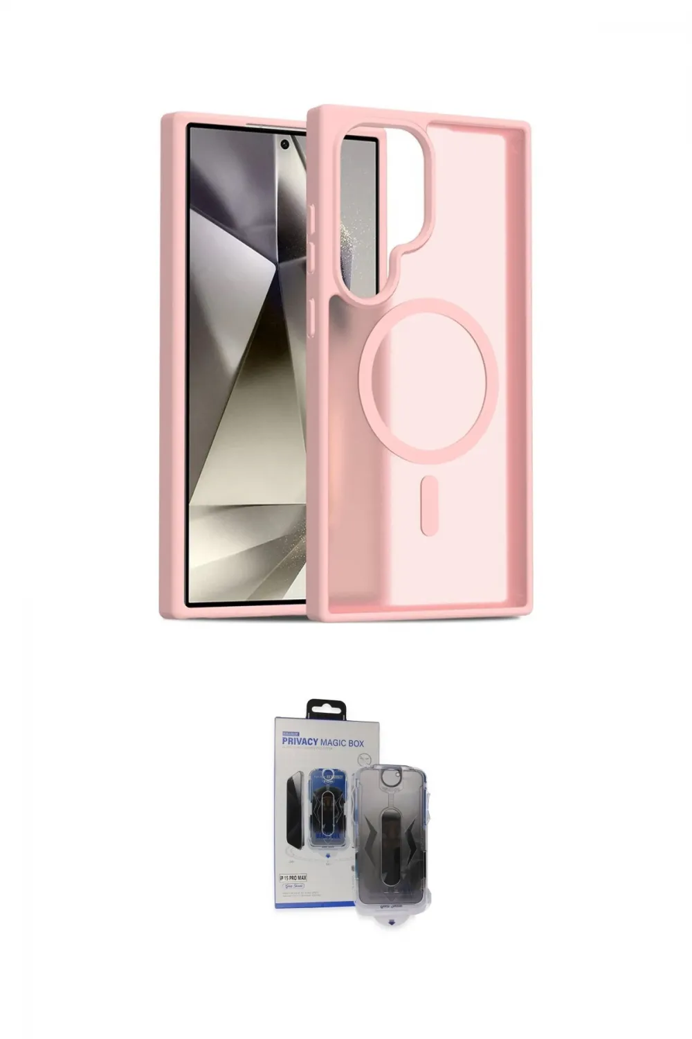 ieg™ Galaxy S24 Ultra Kılıf Siluet Minimal Prime - Siyah Vanessa Magic Hayalet Cam
