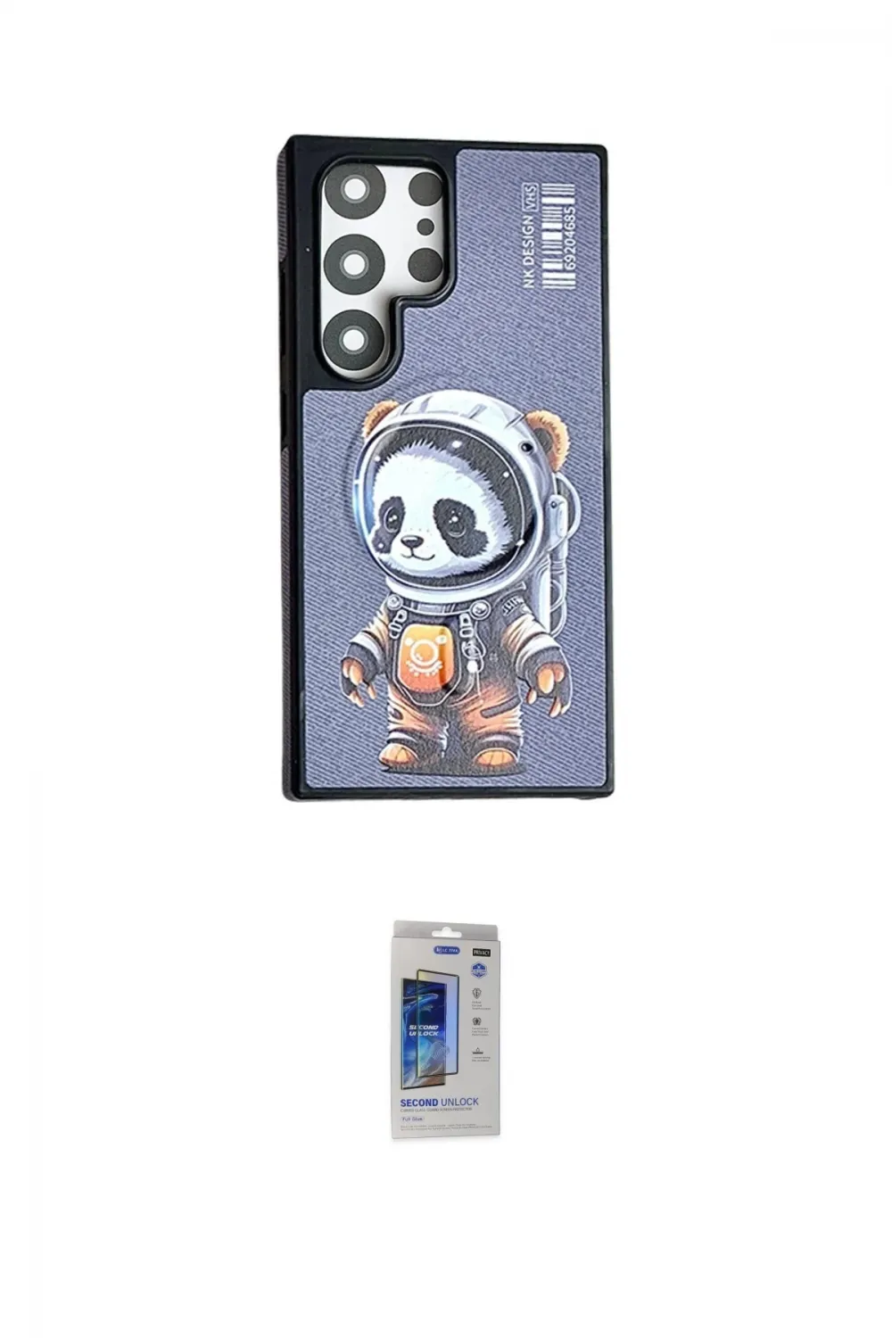 ieg™ Galaxy S24 Ultra Kılıf Siluet Modern Özel Seri - Siyah Durable Full Glue Curved Hayalet Cam