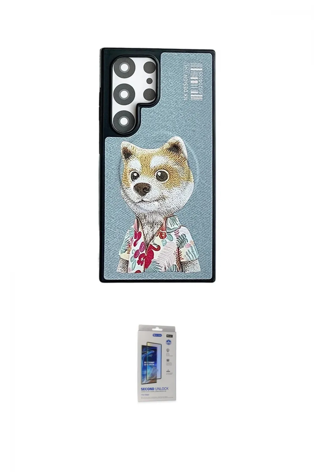 ieg™ Galaxy S24 Ultra Kılıf Siluet Modern Özel Seri - Siyah Durable Full Glue Curved Hayalet Cam
