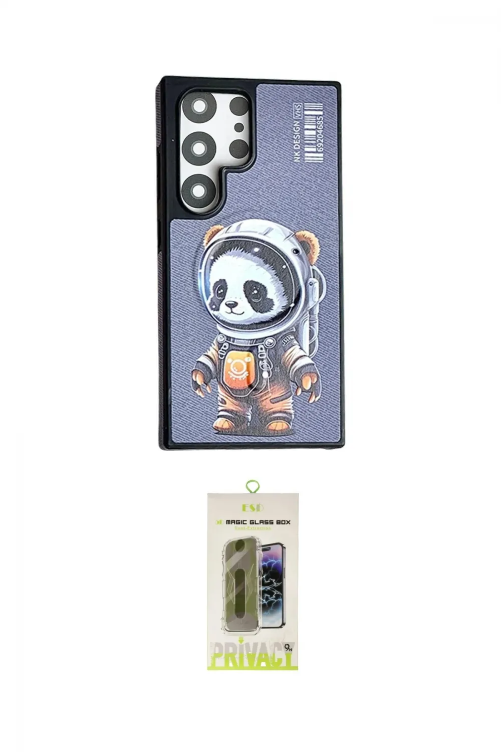 ieg™ Galaxy S24 Ultra Kılıf Siluet Modern Özel Seri - Siyah Joko Magic 5D Hayalet Cam
