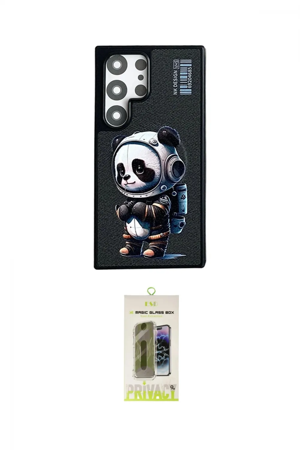 ieg™ Galaxy S24 Ultra Kılıf Siluet Modern Özel Seri - Siyah Joko Magic 5D Hayalet Cam