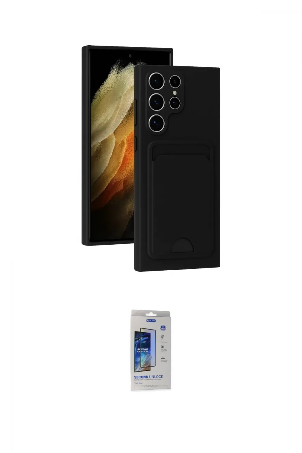 ieg™ Galaxy S24 Ultra Kılıf Vadi Çizgi Prime - Siyah Durable Full Glue Curved Cam